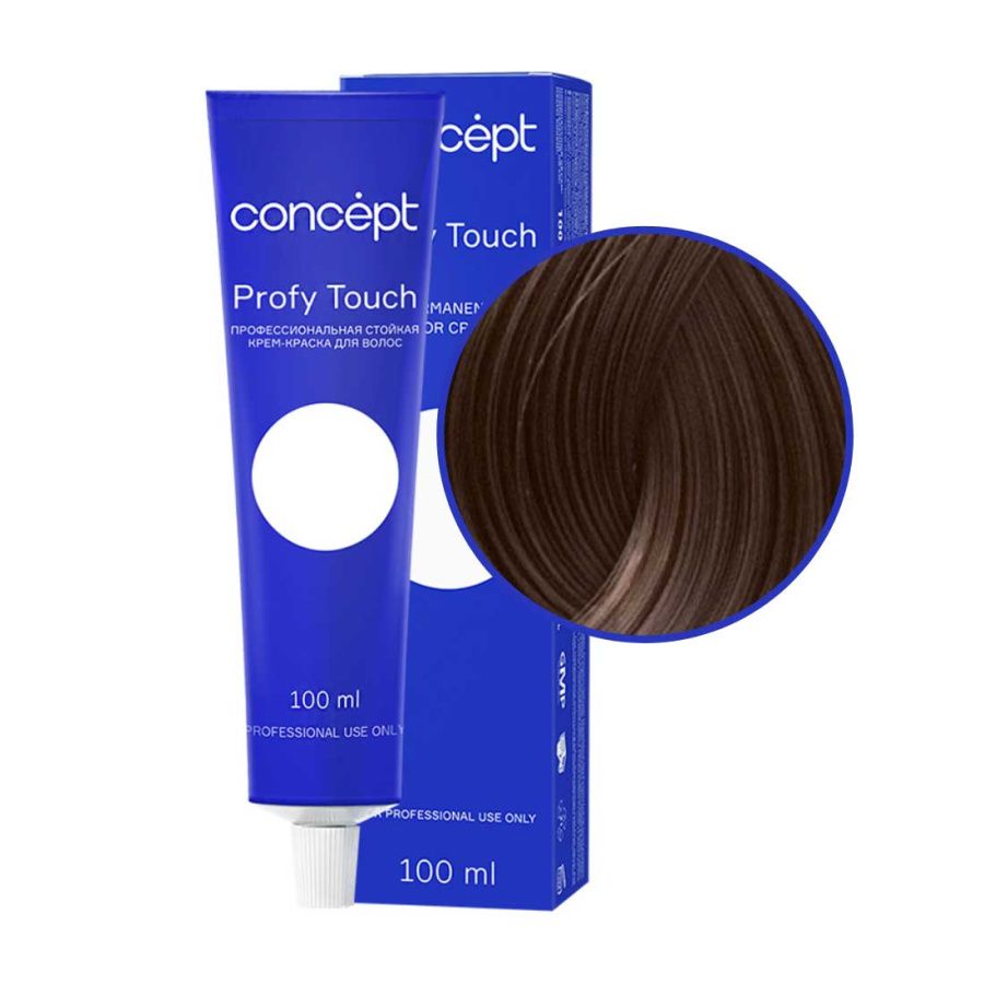 Concept Profy Touch 4.73 Профессиональный крем-краситель для волос, темный коричнево-золотистый, 100 мл