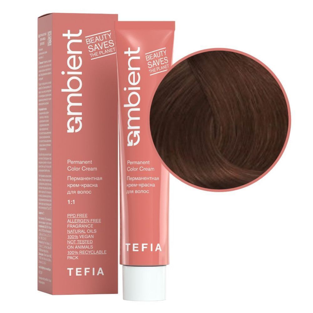 TEFIA  Ambient 7.83 Перманентная крем-краска для волос / Блондин коричнево-золотистый, 60 мл
