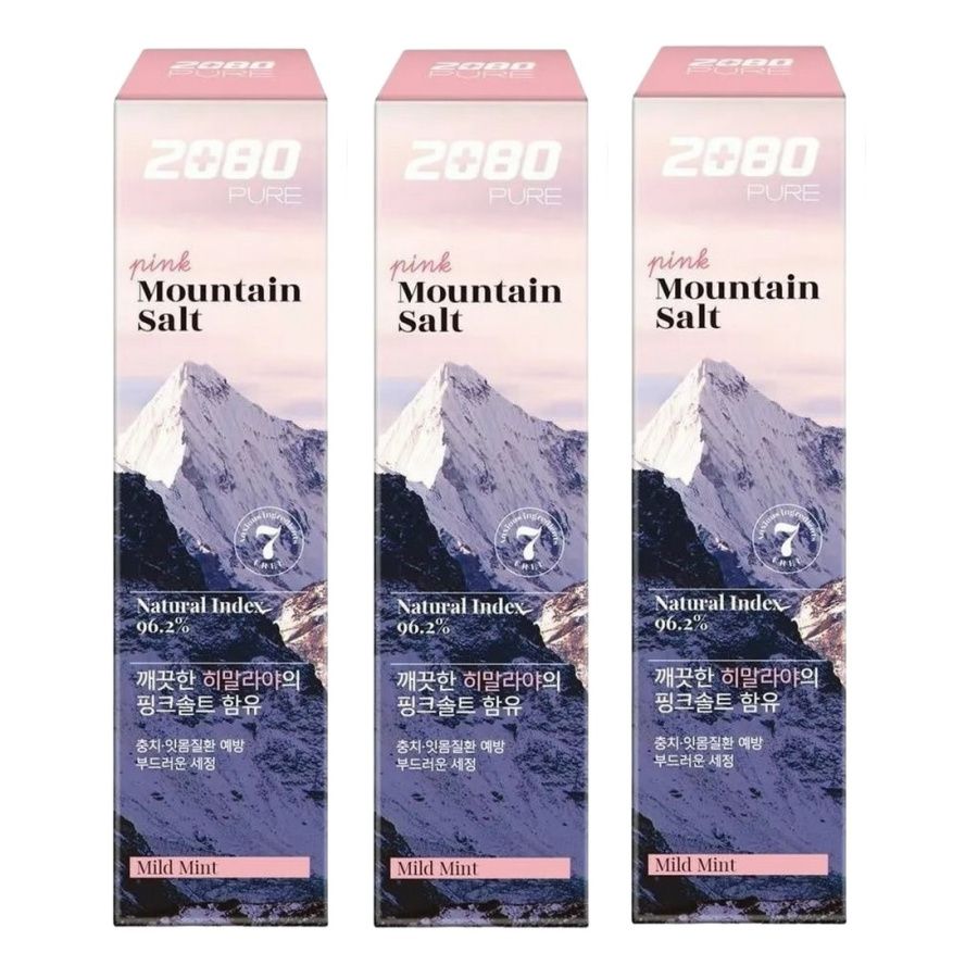 Dental Clinic 2080 Зубная паста с розовой гималайской солью / Pure Mountain Salt Mild Mint, 120 г x 3
