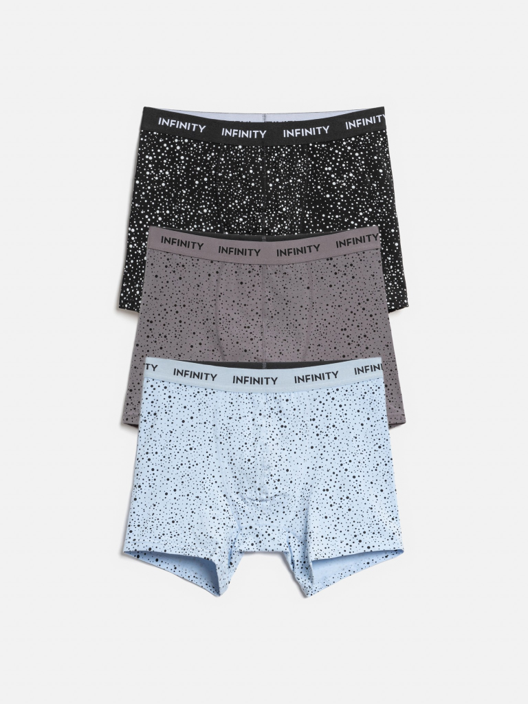 Трусы удлиненные боксер муж в наборе из 3 шт Roberto серый принт
