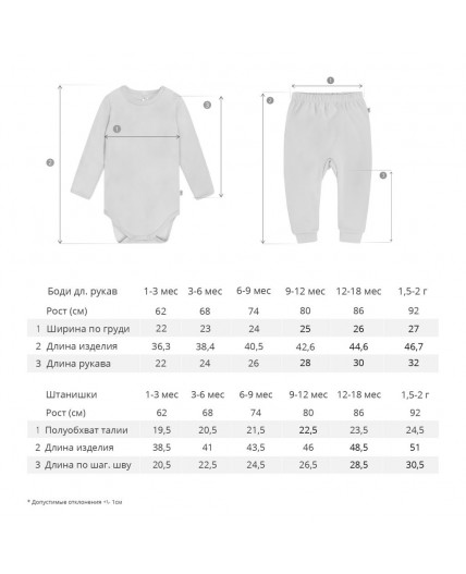 Комплект боди д/р  и ползунки «Горошинка»