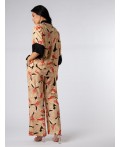 Пижамный комплект - кимоно Сливочный/Лилии