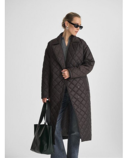 Плащ утепленный коричневый