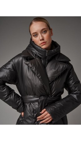 Пуховик женский коричневый