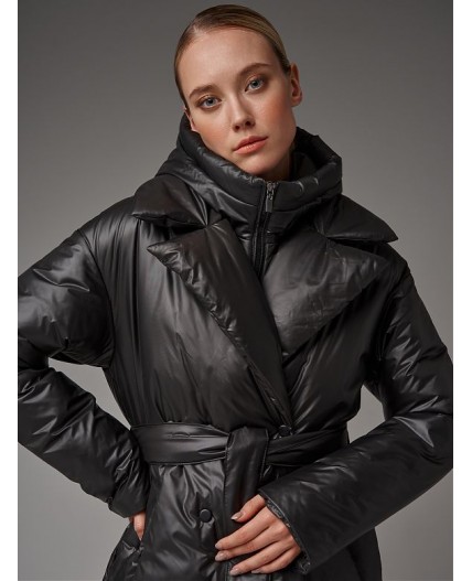 Пуховик женский коричневый