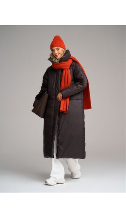 Пуховик женский коричневый