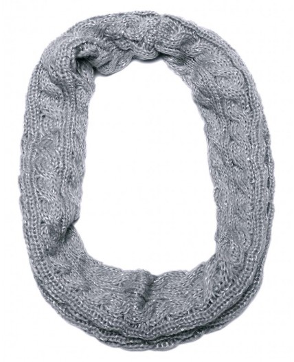Комплект: шапка/шарф жен. светло-серый
