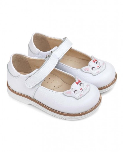 Туфли детские 25018 кожа, ХОББИ белый/кошка