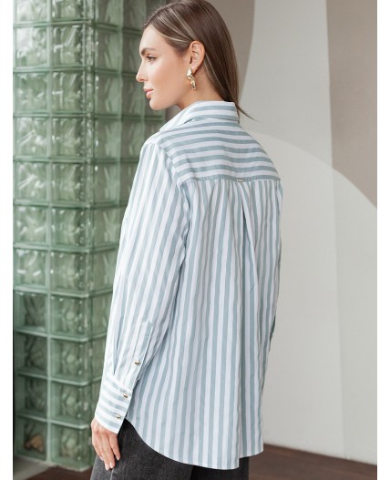 Блузка женская белый-оливковый