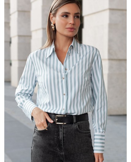 Блузка женская белый-оливковый