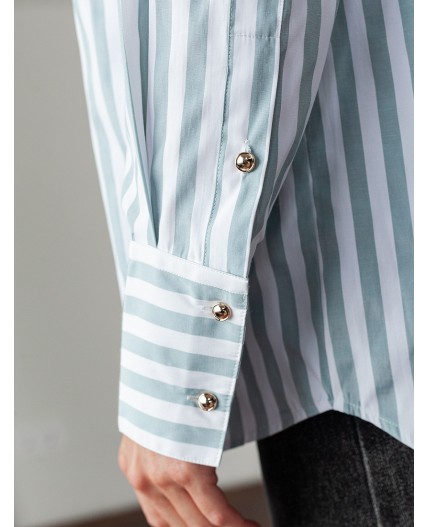 Блузка женская белый-оливковый