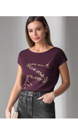 Футболка женская бургунди_волна