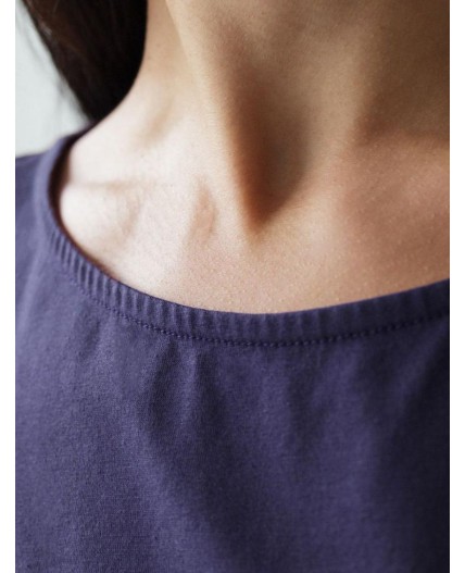 Футболка женская т.синий_листики