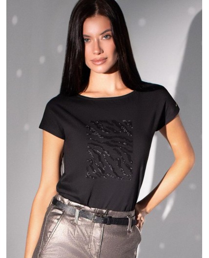 Футболка женская черный_зебра