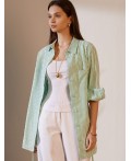Блузка женская белый-фисташковый