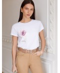 Футболка женская белый_цветок