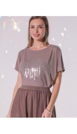 Футболка женская кофейный_stripes