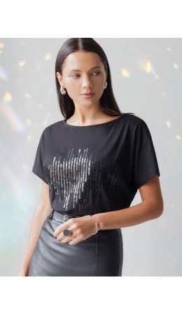 Футболка женская черный_stripes