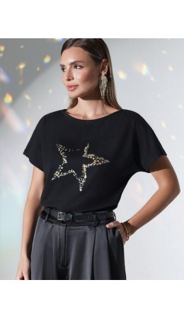 Футболка женская черный_star