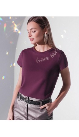 Футболка женская бургунди_wine_not