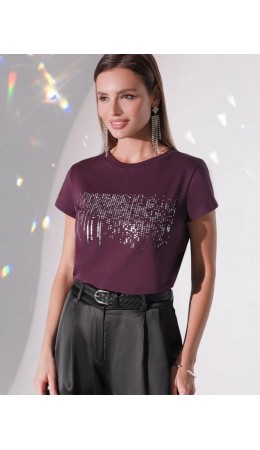 Футболка женская бургунди_дождь