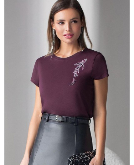 Футболка женская бургунди_рыба
