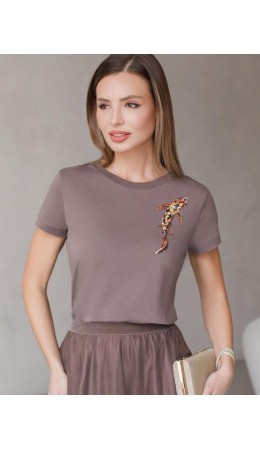 Футболка женская кофейный_рыба