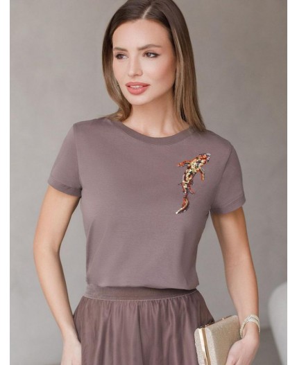 Футболка женская кофейный_рыба