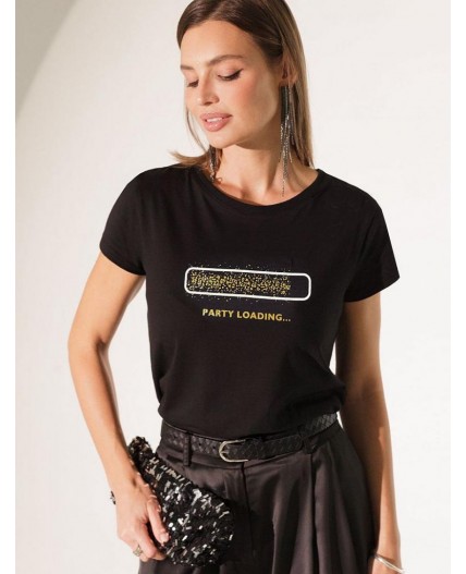 Футболка женская черный_party_loading