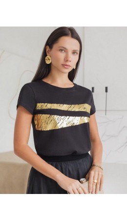 Футболка женская черный_штрихи