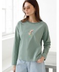 Джемпер женский св.оливковый_цветок