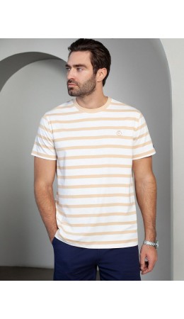 Футболка мужская белый-бежевый