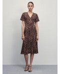 платье женское коричневый абстракция