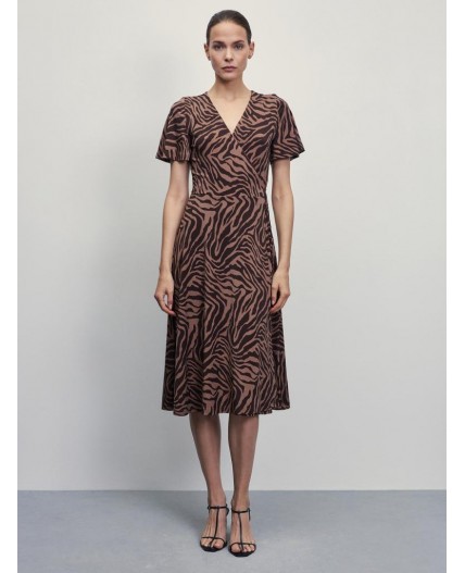 платье женское коричневый абстракция