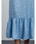 юбка женская голубой цветы мелкие