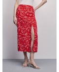 юбка женская красный цветы мелкие