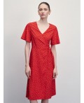 платье женское красный графика мелкая