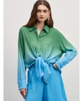 блузка женская голубой абстракция