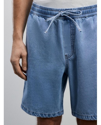 брюки (бермуды) джинсовые мужские голубой индиго