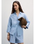 блузка женская серо-голубой