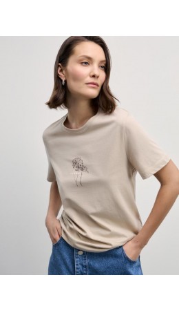 футболка женская бежевый меланж