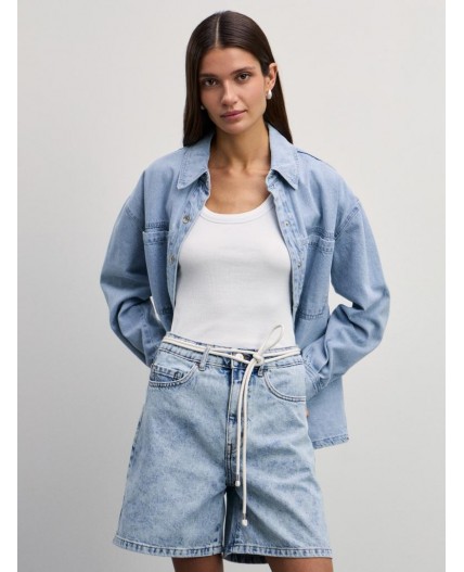 шорты джинсовые женские светлый индиго