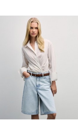 брюки (бриджи) джинсовые женские ультра светлый индиго