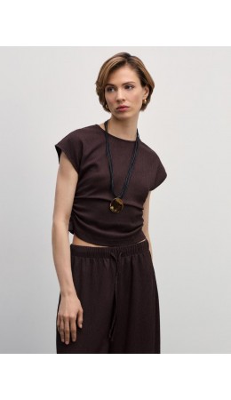 блузка женская тёмно-коричневый