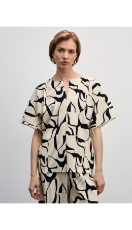 блузка женская черный абстракция