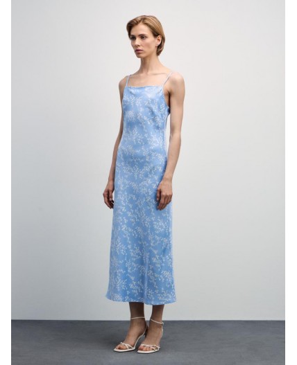 платье женское голубой абстракция