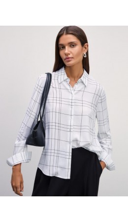 блузка женская черно-белая графика