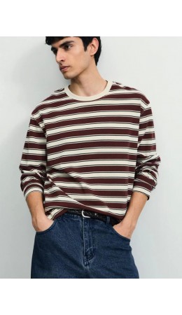 лонгслив мужской бордовый графика мелкая