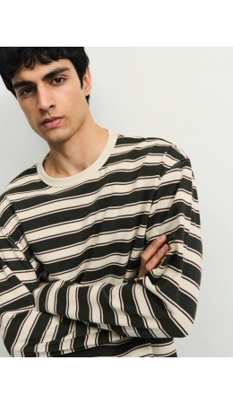 лонгслив мужской зеленый графика мелкая