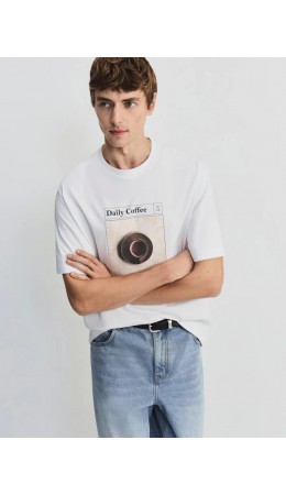 футболка мужская белый принт